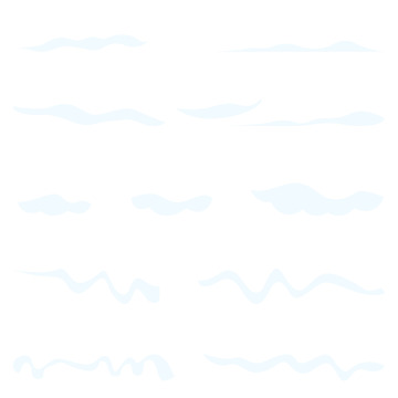 卡通日漫風格白云矢量裝飾元素