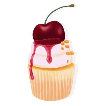 車?yán)遄幽逃吞瘘c(diǎn)手繪紙杯蛋糕