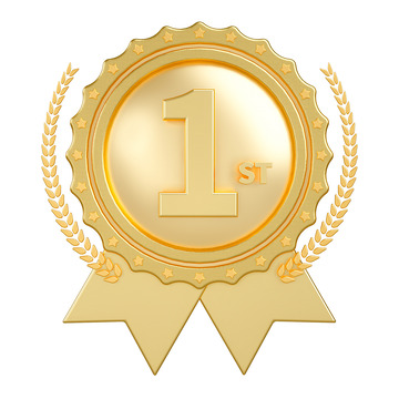 3d立體金色獎(jiǎng)?wù)陋?jiǎng)牌裝飾元素