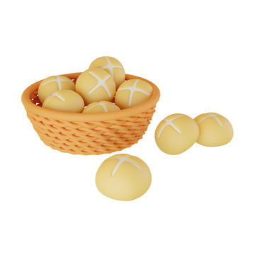 包子泡芙麻薯糕點(diǎn)美食3D立體模型