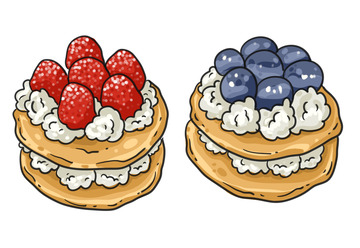 美味的草莓藍(lán)莓泡芙