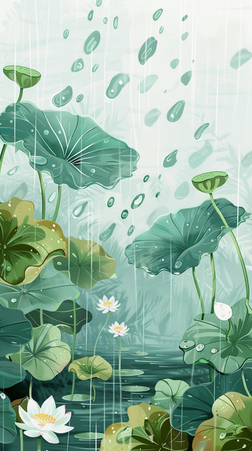 文藝清新的荷葉