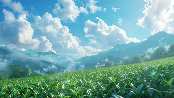 实拍茶园风景