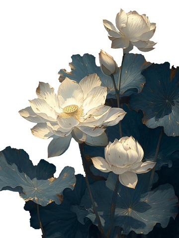 國風(fēng)白蓮蓮花元素