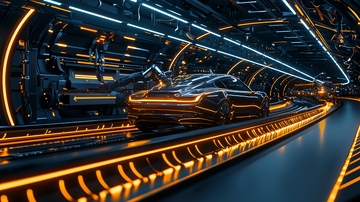 未來科技感的地鐵列車