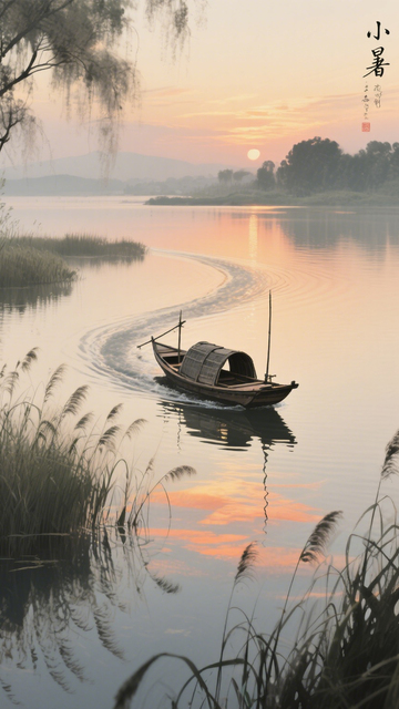 寧靜湖岸孤舟3