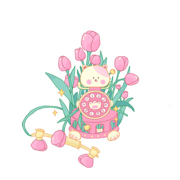 聯(lián)絡(luò)員貓貓插畫