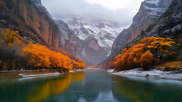 秋冬湖泊美景2