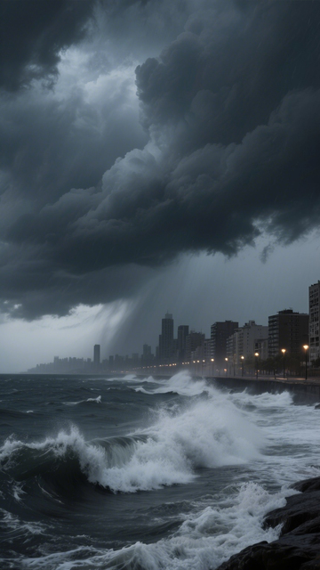 海岸風(fēng)暴洶涌圖1