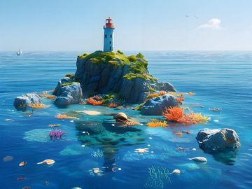 淺水區(qū)海面風(fēng)光