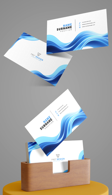 藍色商務簡約名片