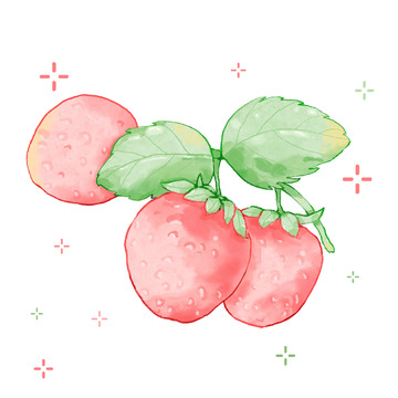 水彩草莓元素