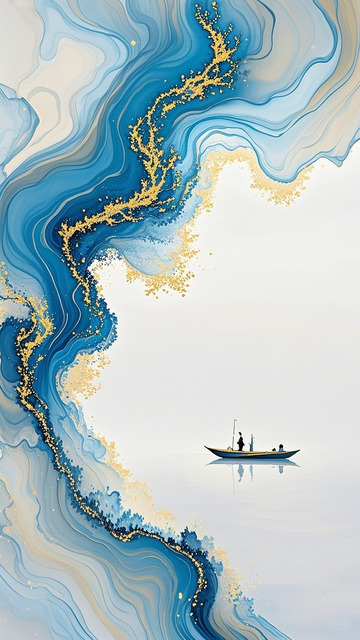 水墨噴砂藝術(shù)畫素材2