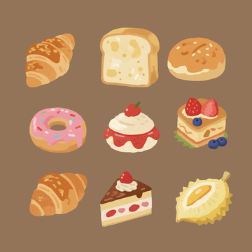 手繪風(fēng)格甜品4