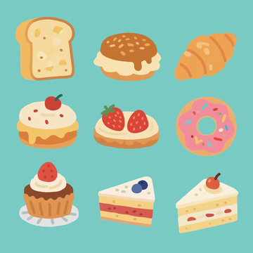 手繪風(fēng)格甜品3