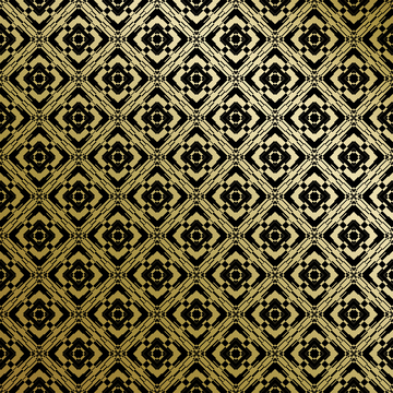 黑金中式幾何花紋背景圖2