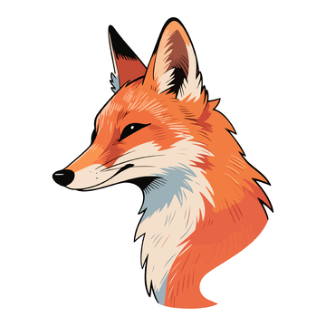 卡通狐貍頭像插畫矢量素材