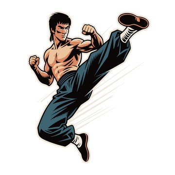 漫畫風(fēng)武術(shù)動作人物設(shè)計元素