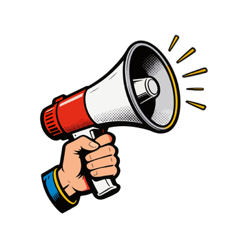 漫畫風格喇叭宣傳插畫