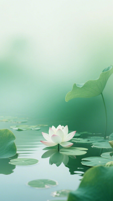 綠荷白蓮清新氛圍2