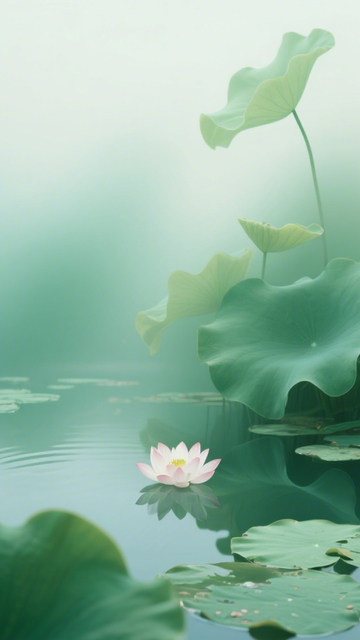 綠荷白蓮清新氛圍3