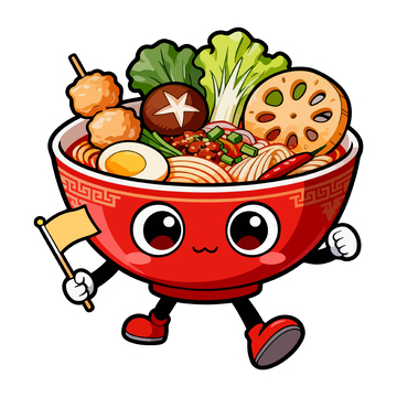 卡通面碗美食插畫(huà)設(shè)計(jì)元素