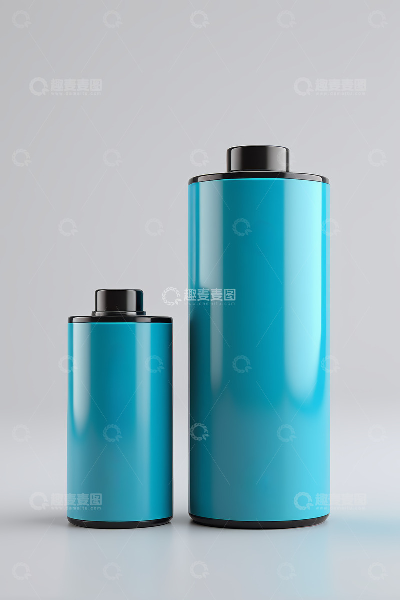 高清大圖下載【趣麥麥圖】-藍色圓柱形電池產(chǎn)品展示