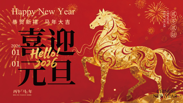 喜迎金馬元旦祝福海報(bào)圖片