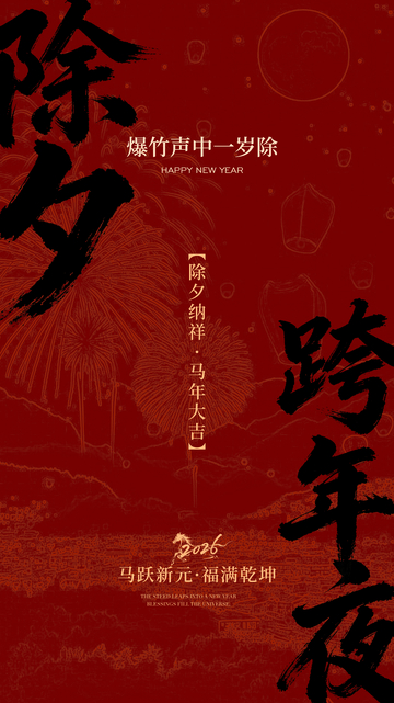 紅色中國風(fēng)新年祝福海報設(shè)計素材