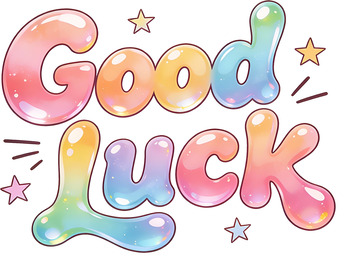 彩虹彩虹果凍氣泡幸運字體