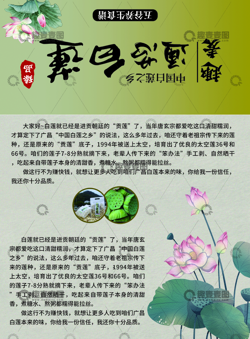 源文件下載【趣麥麥圖】-白蓮宣傳海報設(shè)計素材