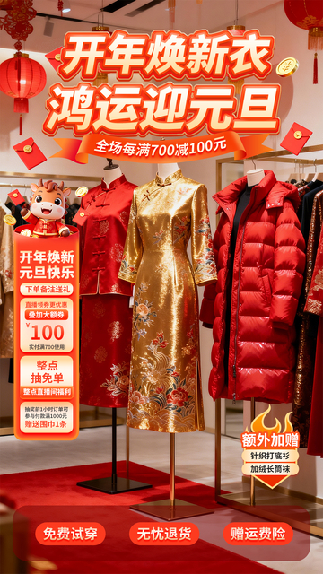 新年服裝促銷(xiāo)廣告圖片