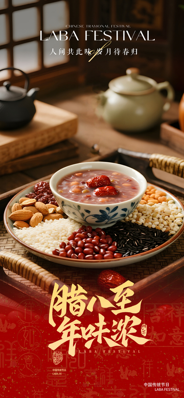 臘八節(jié)中式場景海報