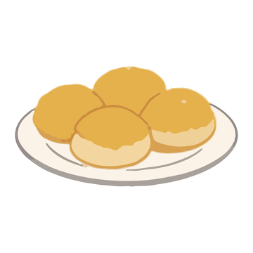 卡通風(fēng)格甜點(diǎn)盤美食插畫