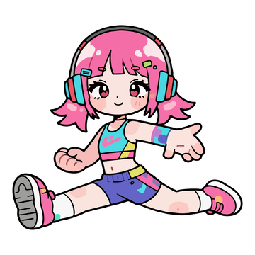 卡通風(fēng)格音樂女孩插畫