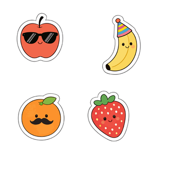 卡通水果貼紙矢量素材