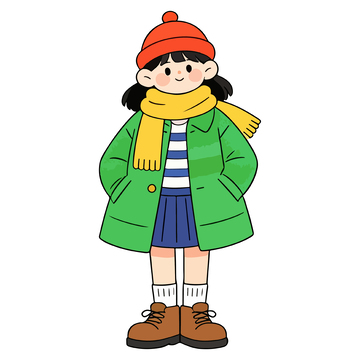 卡通冬日女孩服裝搭配