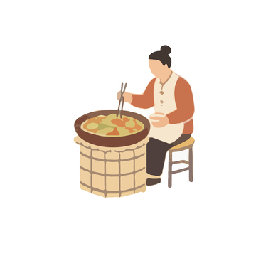 傳統(tǒng)中國風(fēng)烹飪插畫