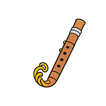 卡通風笛子音樂樂器矢量圖案