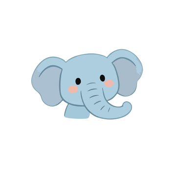 卡通大象頭像圖案設(shè)計(jì)素材