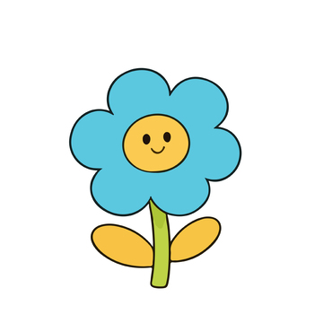 卡通風笑臉花朵矢量插畫素材