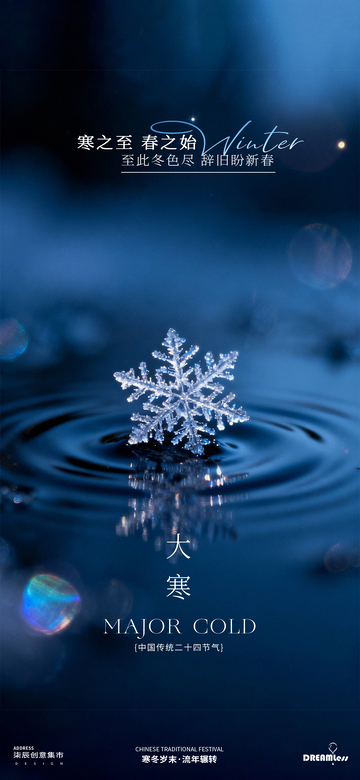 冰雪風(fēng)大寒節(jié)氣宣傳海報(bào)設(shè)計(jì)素材
