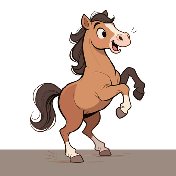 卡通馬跳躍插圖
