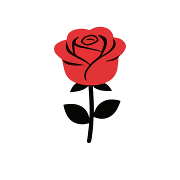 簡約紅玫瑰花圖案矢量素材