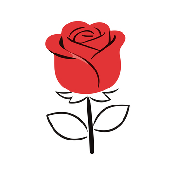 簡約紅玫瑰插畫矢量圖