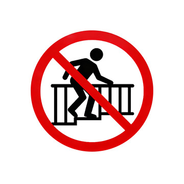 簡約風禁止攀爬樓梯圖標元素