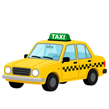 卡通風(fēng)出租車出行場(chǎng)景交通元素