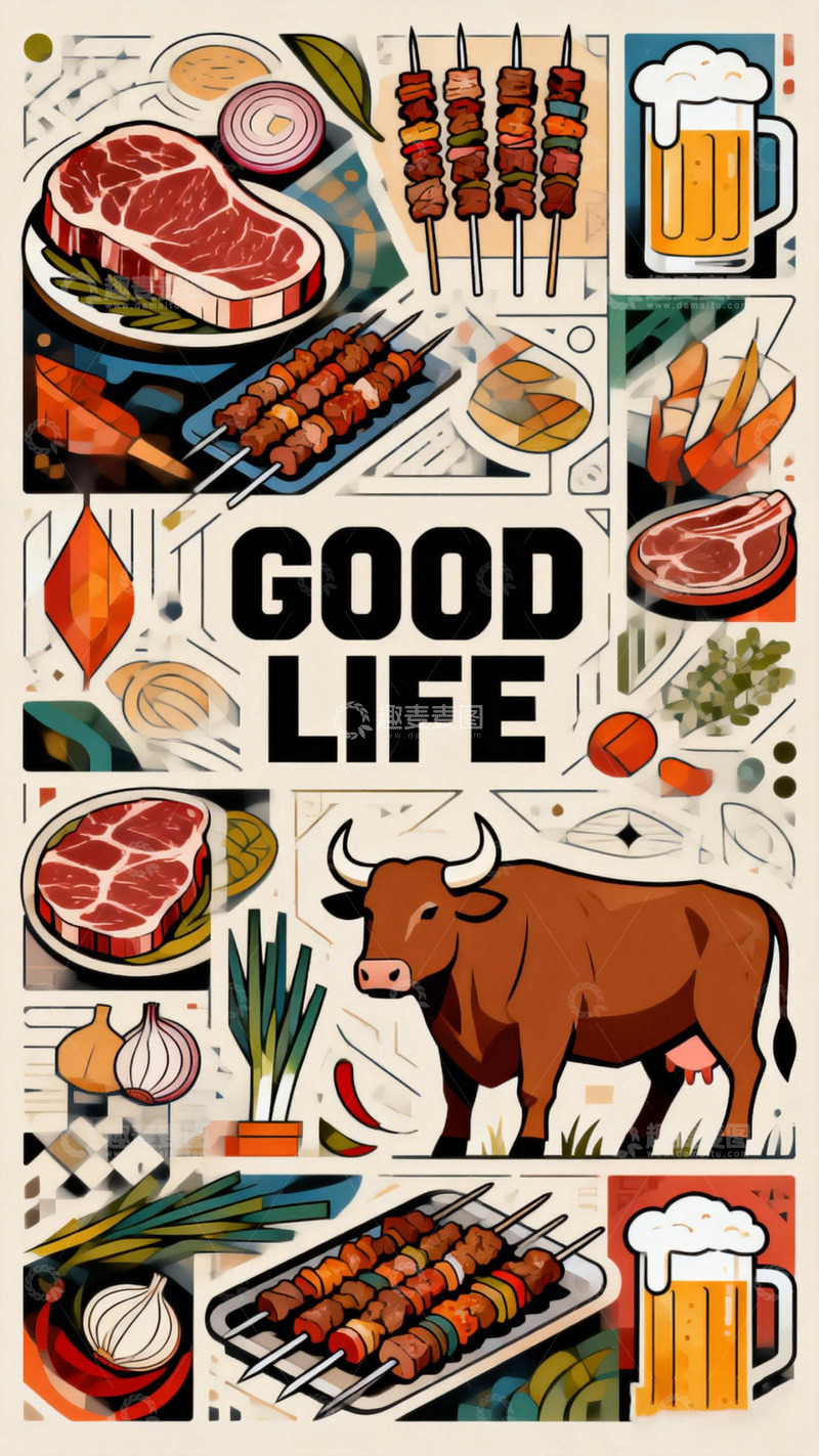 高清大圖下載【趣麥麥圖】-美食生活插畫(huà)設(shè)計(jì)
