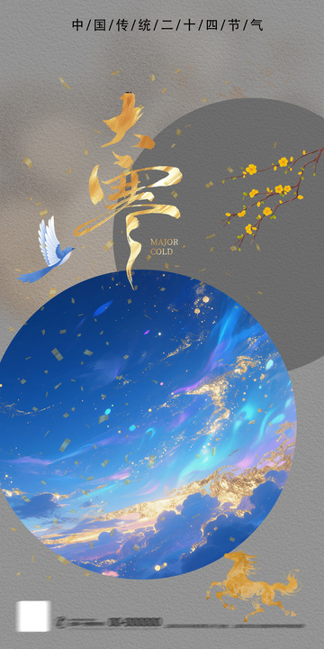 傳統(tǒng)節(jié)氣大雪海報藝術(shù)插畫