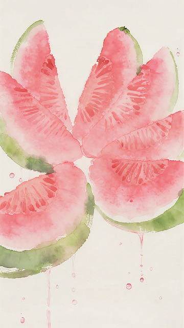 水彩芭樂(lè)片水果繪畫(huà)